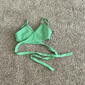Hollister green Eyelet Bikini Top wrap around